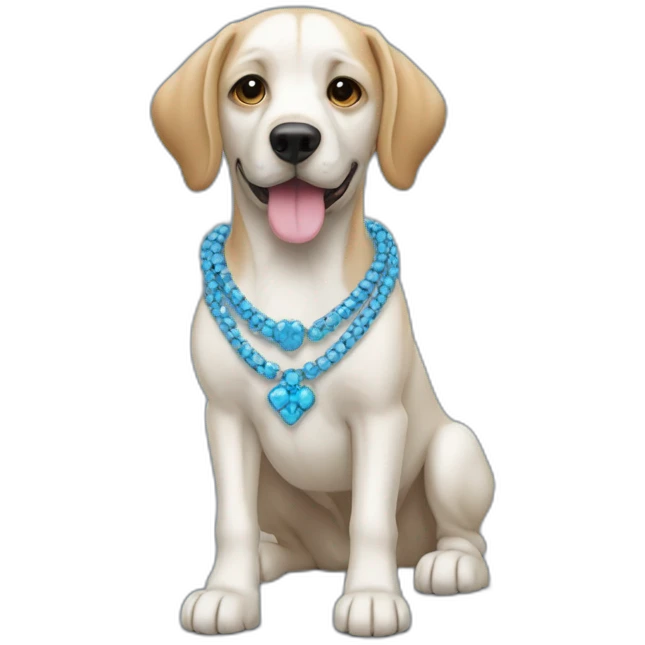 Chien avec collier bleu emoji