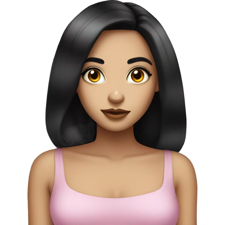 coquette girl with black Hair and big beauty eyes  emoji
