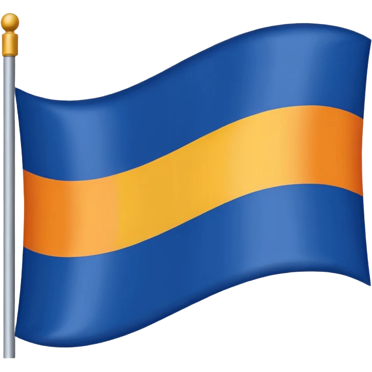 A flag whit darkblue, blue, white, yellow and orange emoji