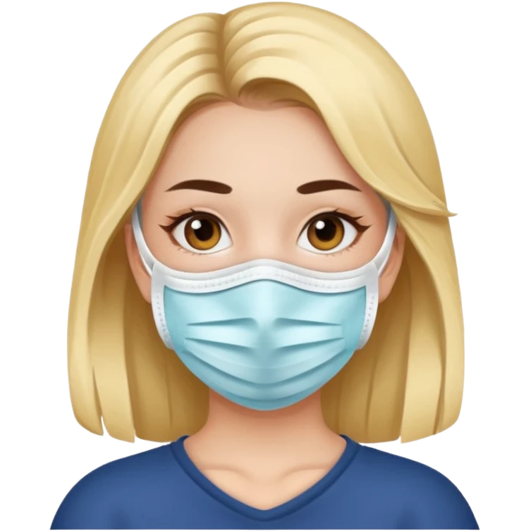 A girl with a face mask emoji