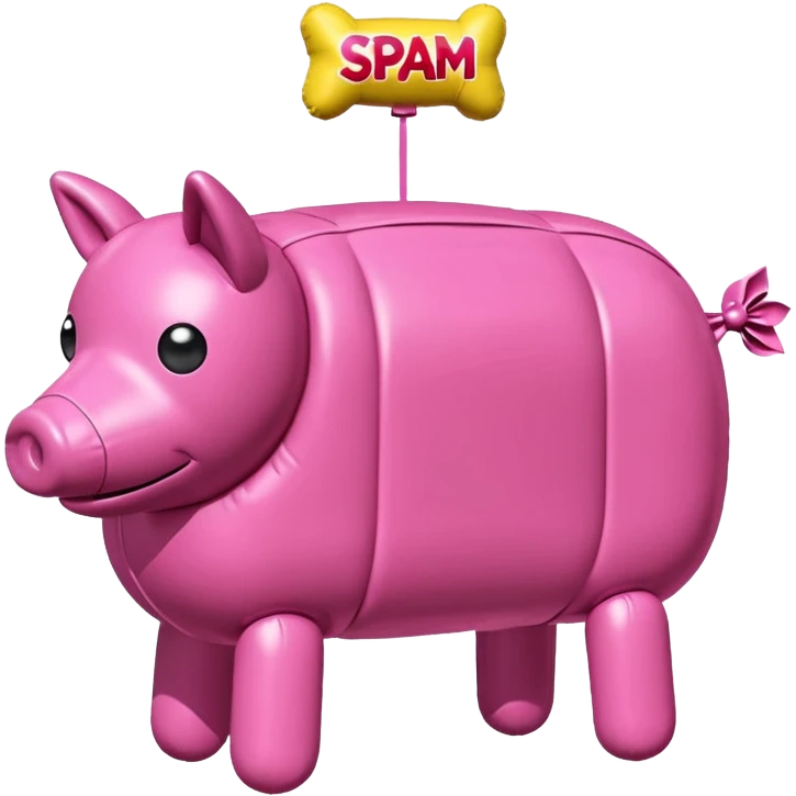   jeff koons style SPAM meat pinata sculpture  emoji