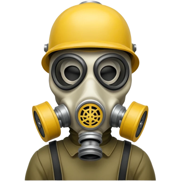 Skeleton wearing a gas mask emoji