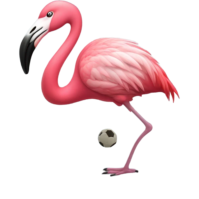 Flamingo playing soccer emoji