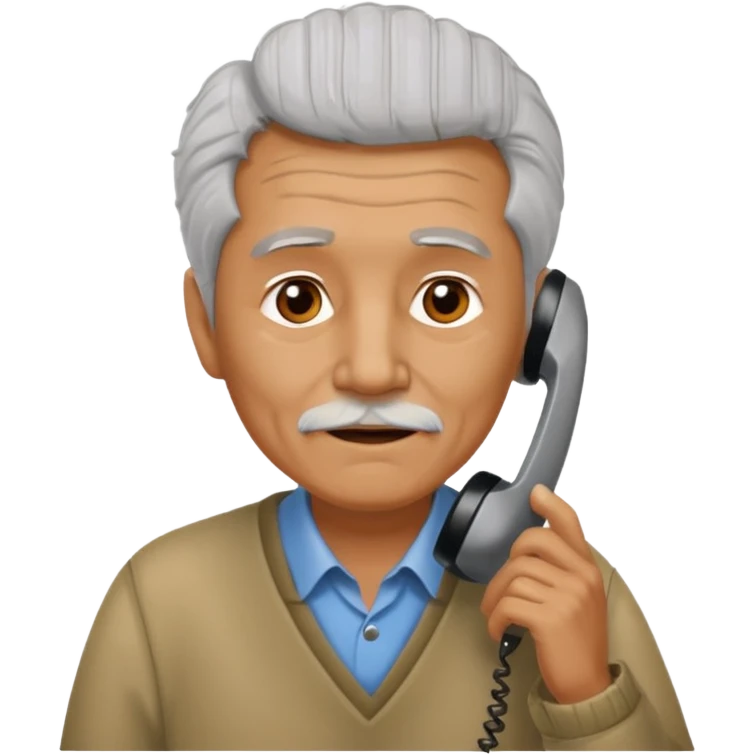 old man talking on the phone. emoji
