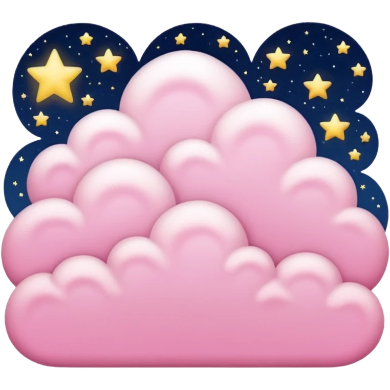 starry night sky, pink cloud emoji