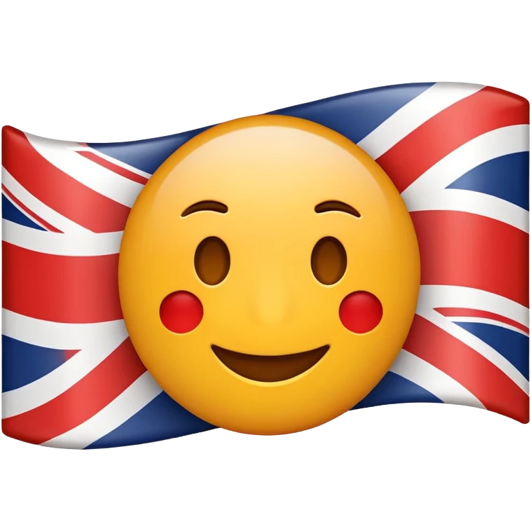 A cartoonish emoji representing English language priority, with the English flag and number 1 symbol emoji