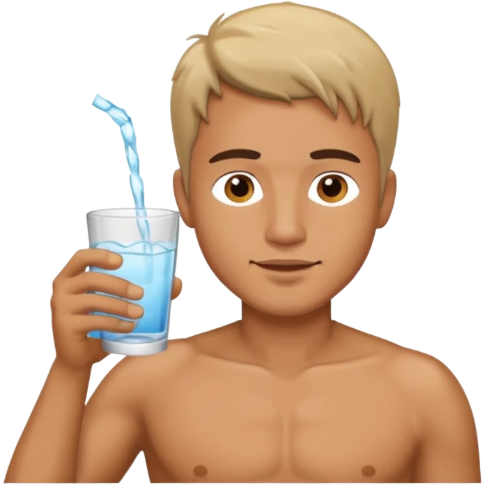 Hot yaoi man drinking white water emoji