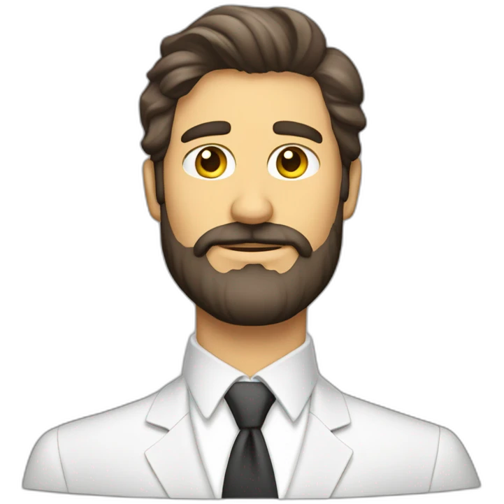 Hombre con barba vestido de traje blanco emoji