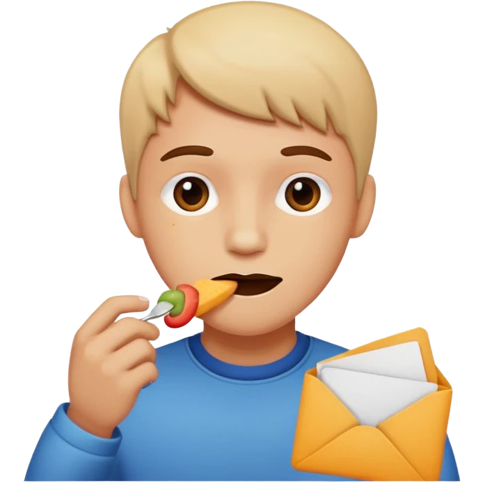 Person eating the letter “L” emoji