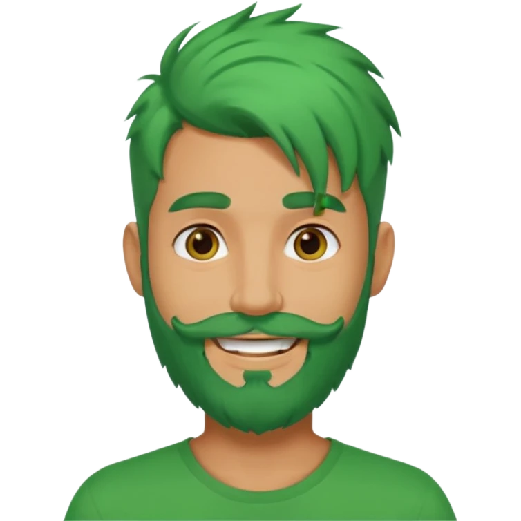 green long bonus hair and beard man emoji