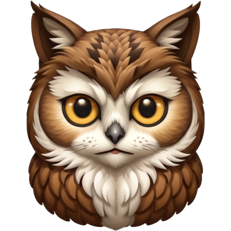 A owl with a cat head emoji
