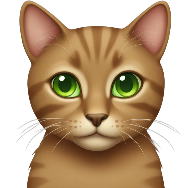 brown Cat with green eye  emoji