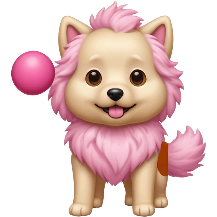 pink girly dog playing fetch emoji