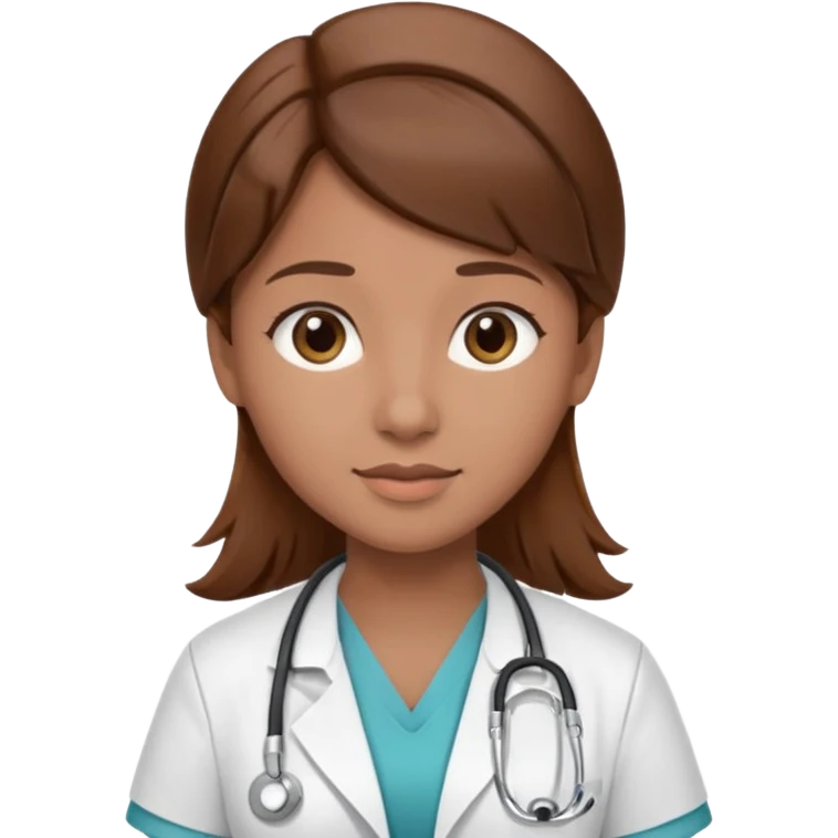 Nurse with brown hair  emoji