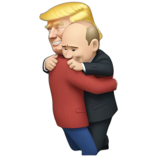 Donald Trump hugs by putin emoji