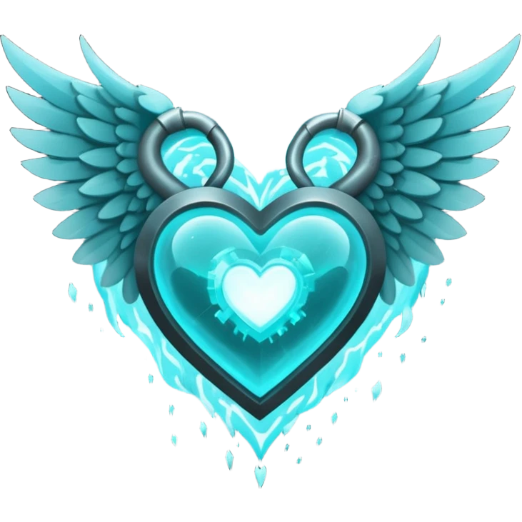 Minecraft Sculk Soul inside a winged dark cyan heart emoji