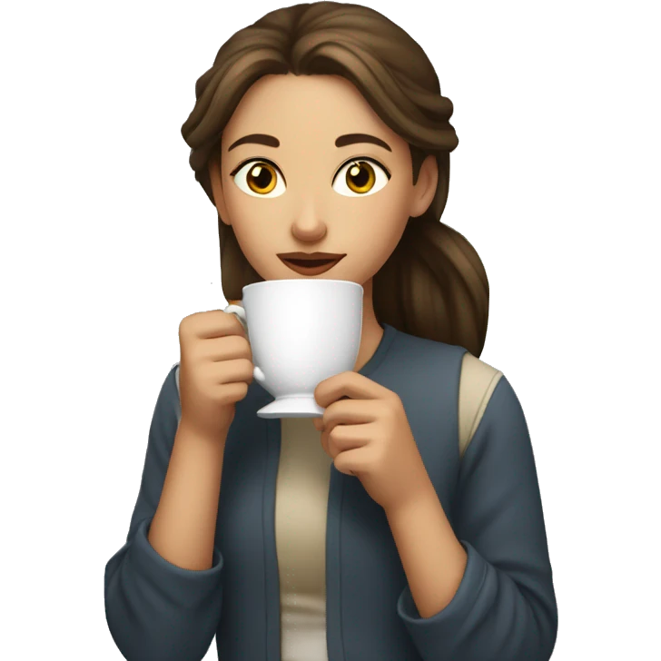 Girl sipping tea emoji