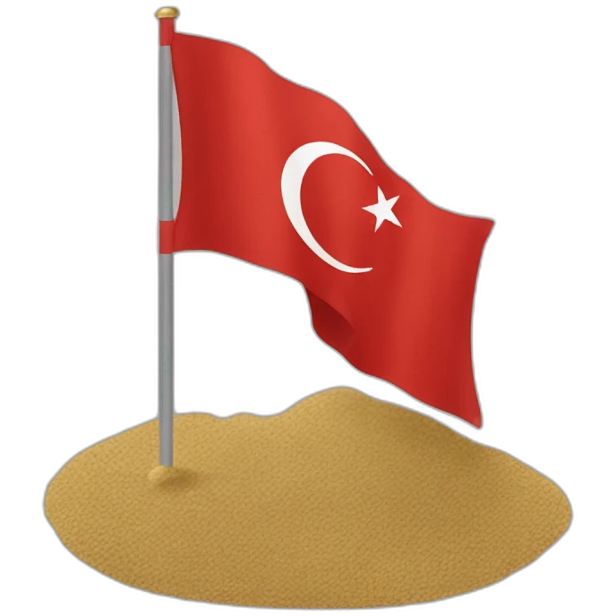 Drapeau turc avec un emojis qui rigole emoji
