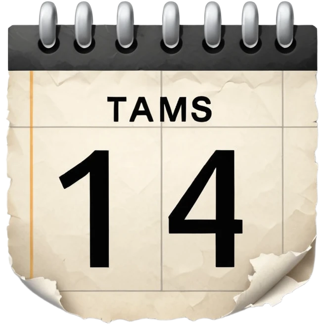 calendario com uma folha de numero 14 emoji