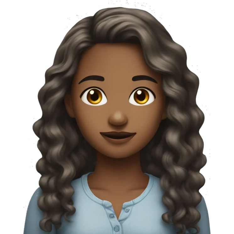 Young girl she is beautiful tall pointed nose wavy hair emoji