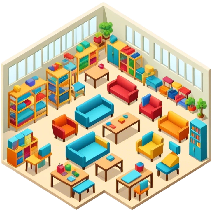 Isometric furniture factor emoji