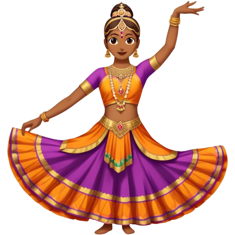 person performing Indian classical dance, colorful costume emoji