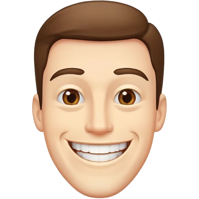 man with a wide smile and square jaw emoji