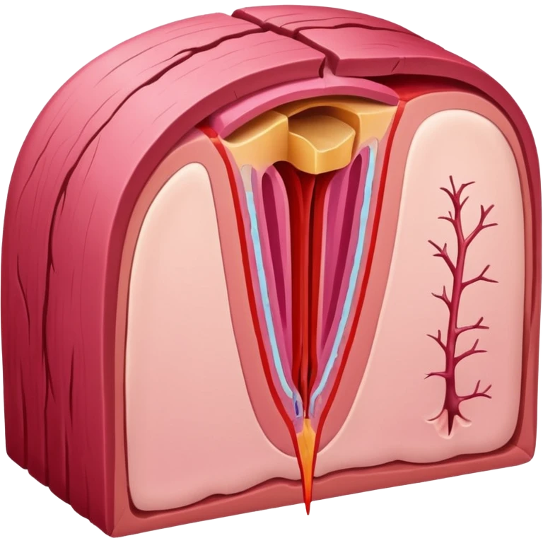 hair follicle cross-section, with pink colors emoji