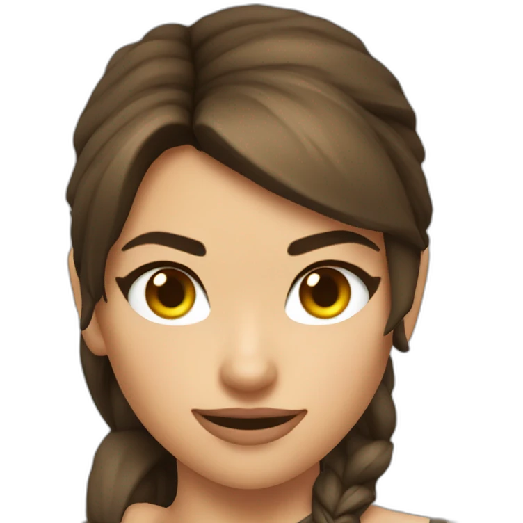 Lara croft wink emoji