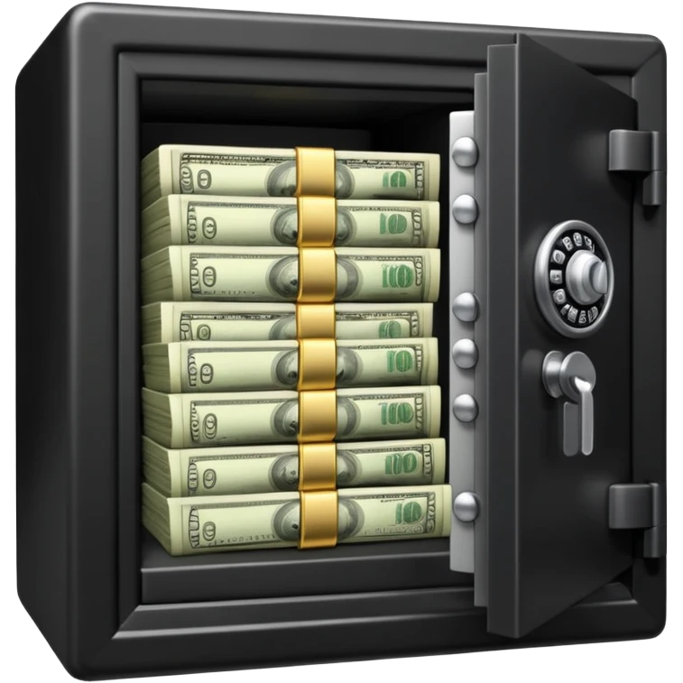 caja fuerte abierta con dinero emoji