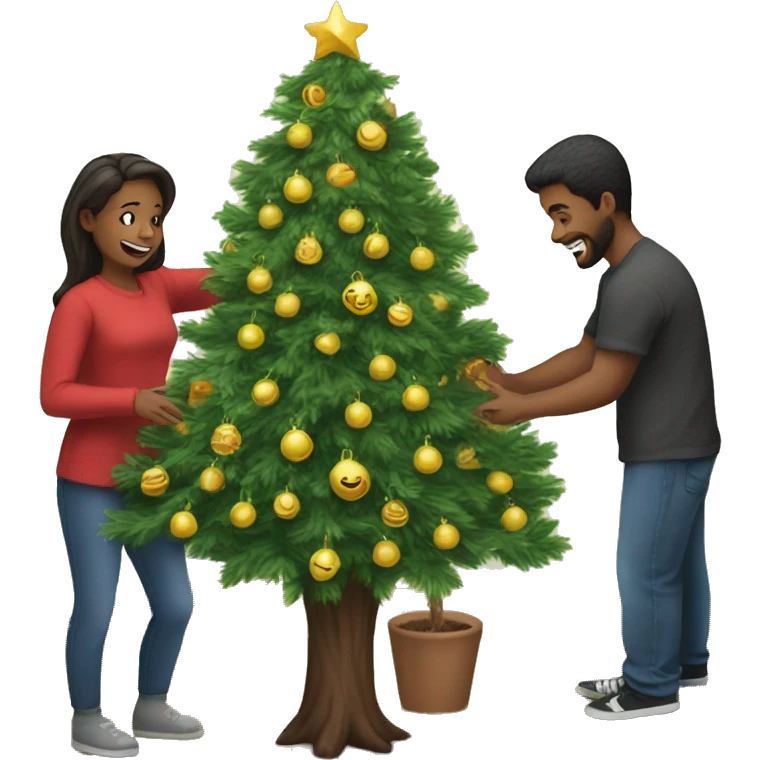 Man decorating Christina’s tree emoji