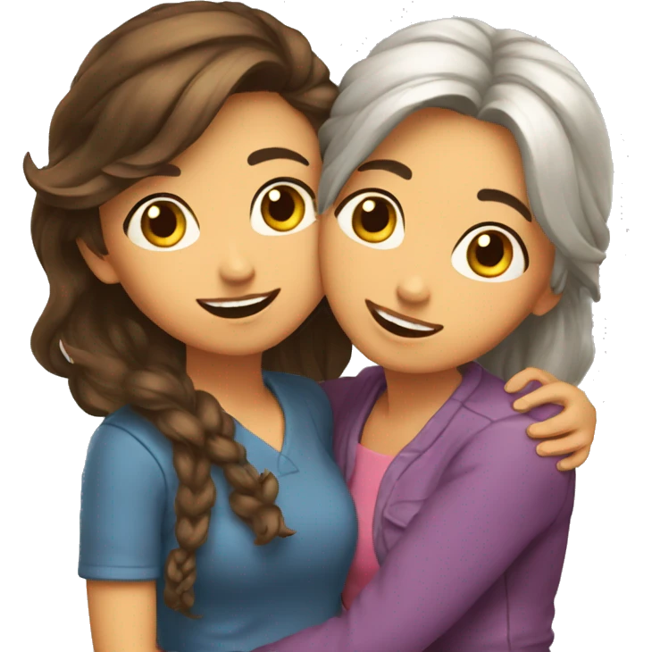 2 amigas abrazandose emoji
