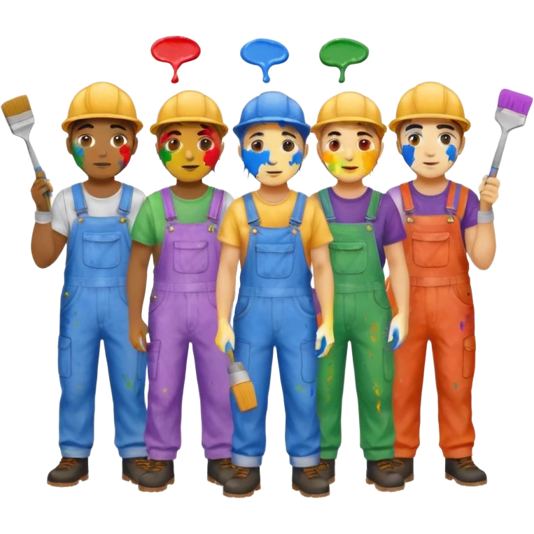 Painters with Paint Stained Faces emoji