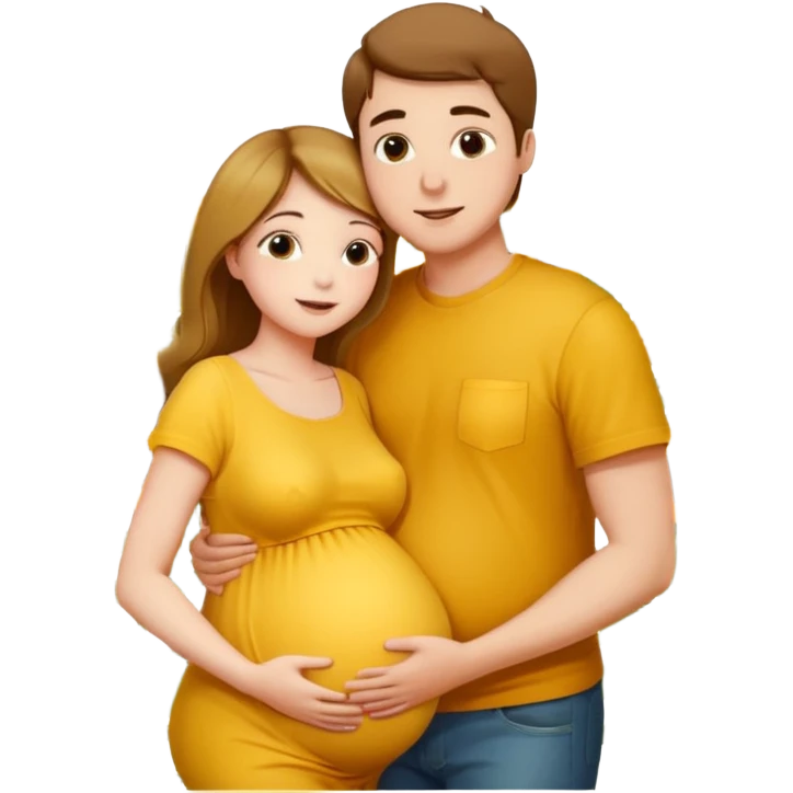 Femme enceinte homme fais bisous sur le ventre emoji