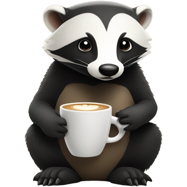 Badger drinking coffee emoji