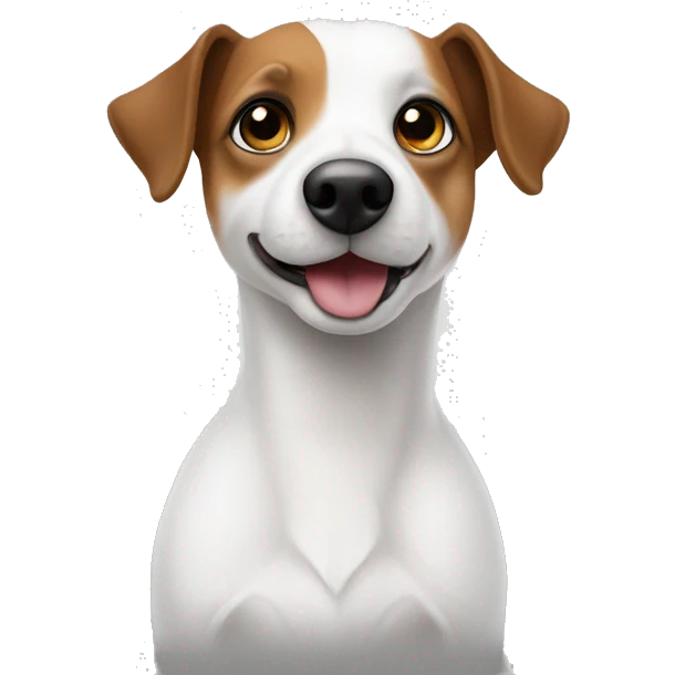 Jack Rüssel schwarzes Auge und weiß emoji