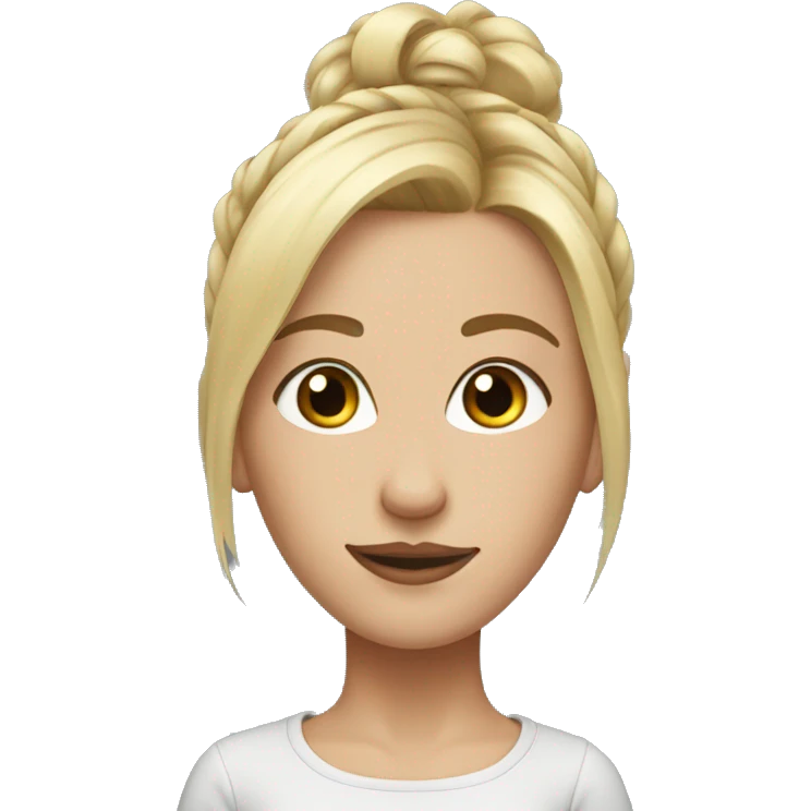 Blonde girl with messy bun hairstyle  emoji
