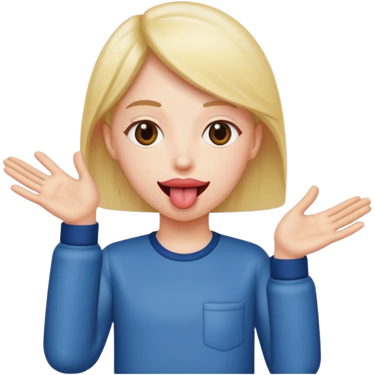tongue out with hands to the side emoji