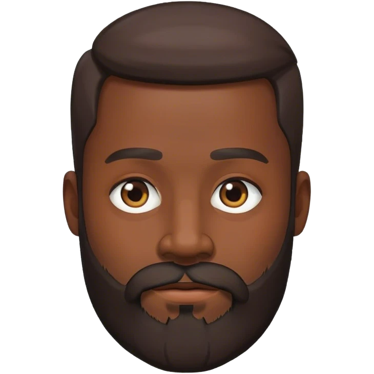 male portrait with beard dark skin emoji