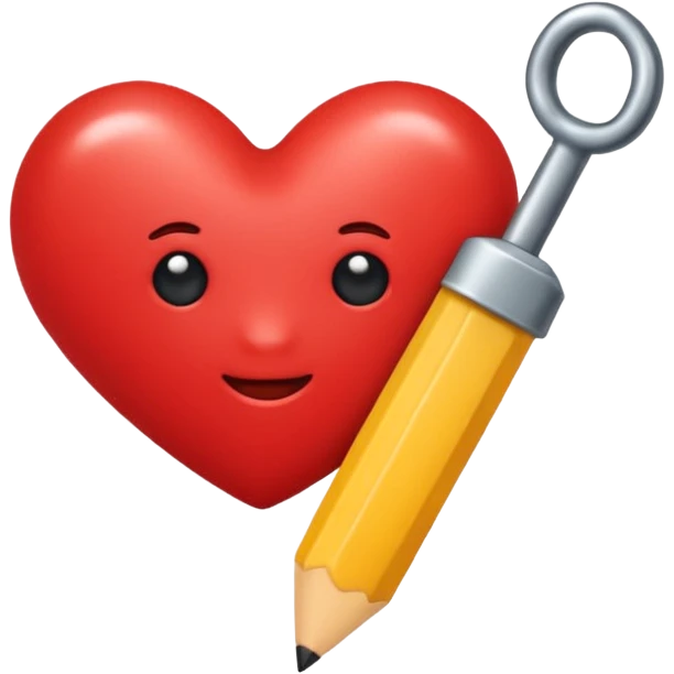 Um laço com coração emoji