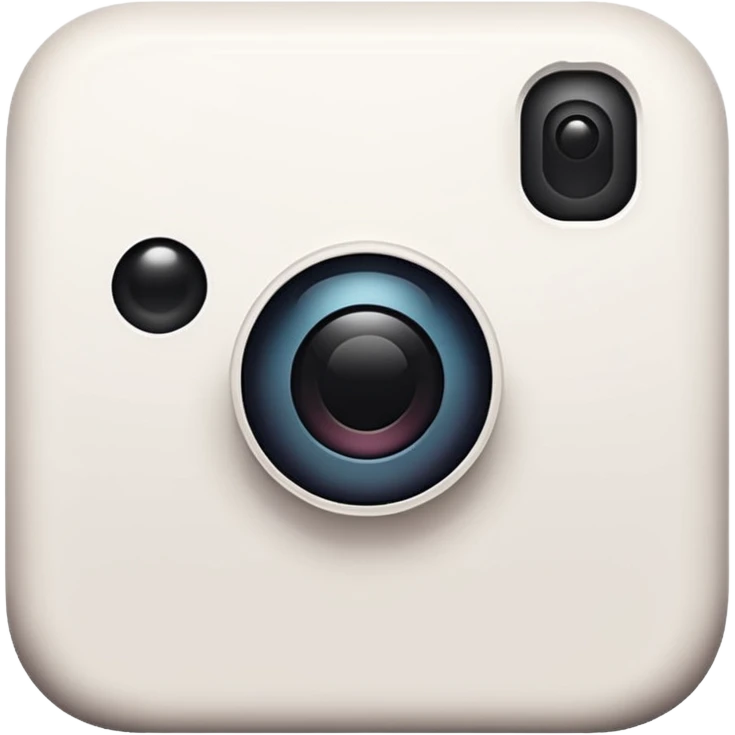 Create a [Instagram] in a minimalist, playful hand-drawn doodle style, using thick, uneven black outlines and keeping the object white with two small black dot eyes. Center the anthropomorphic object within a solid-colored circular background, maintaining the simple, cartoonish feel. emoji