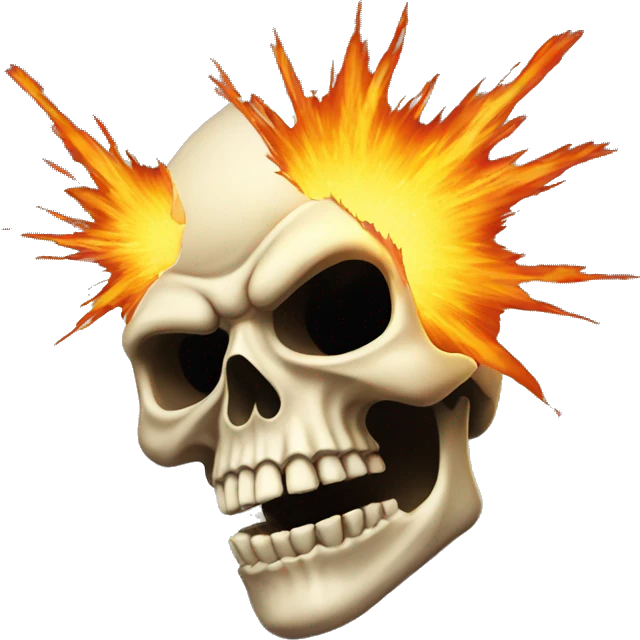 Skull emoji combined with explosion emoji emoji