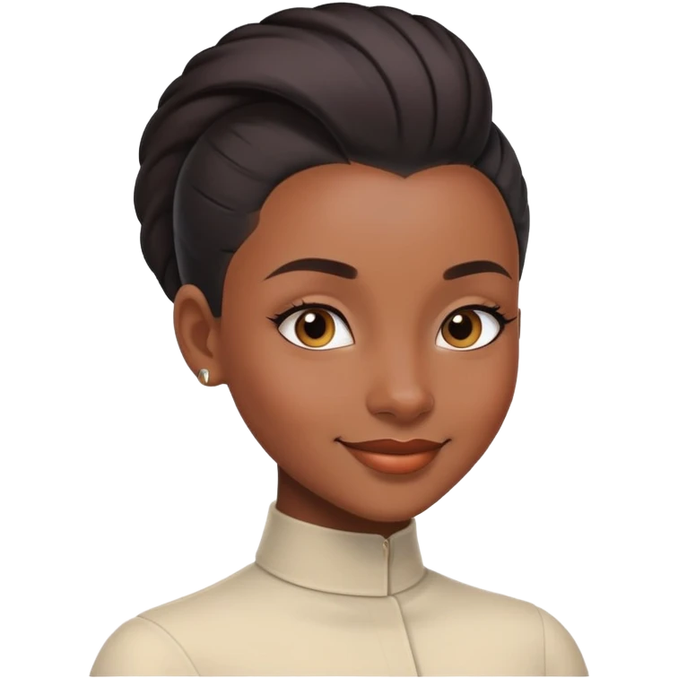 black girl with slick back mommy emoji