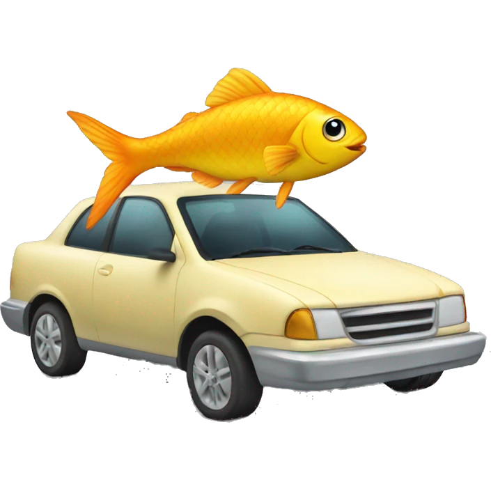 fish ride on a car emoji