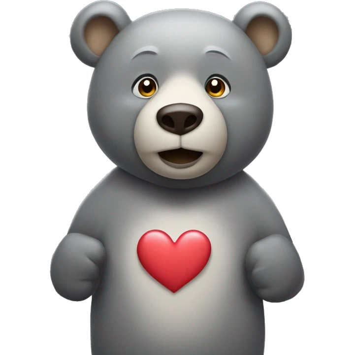 realistic-happy-grey-bear-with-head-in-the-form-of-hearts emoji