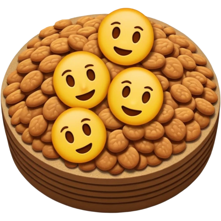 Стикер как смайлики на айфоне в виде горки отрубей, как сыпучего продукта  emoji