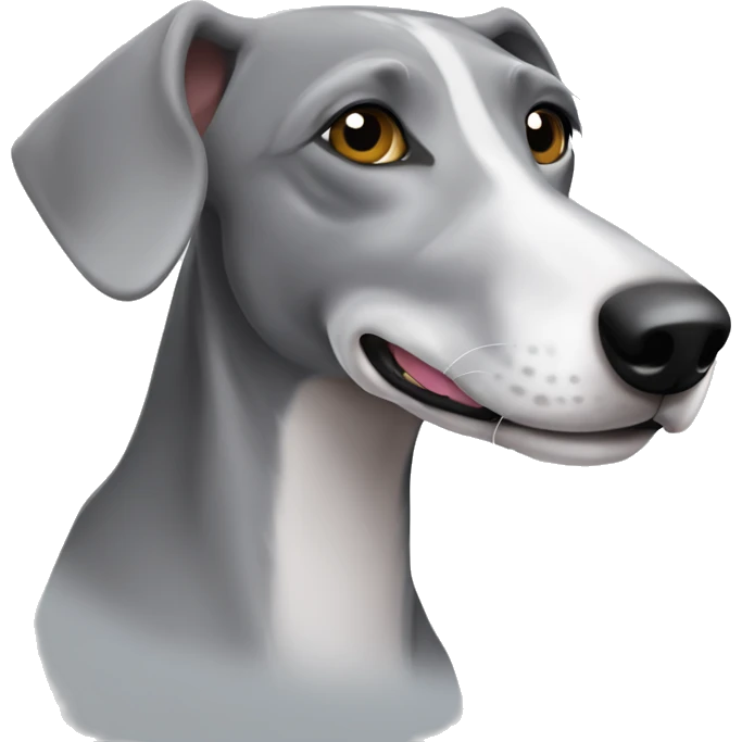 grey happy bedlington whippet emoji