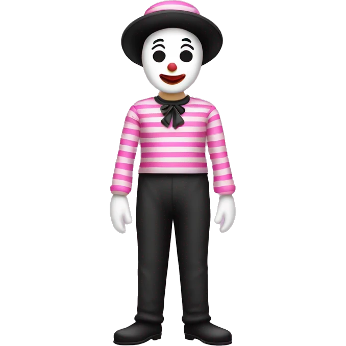 Pink full body stripe mime emoji