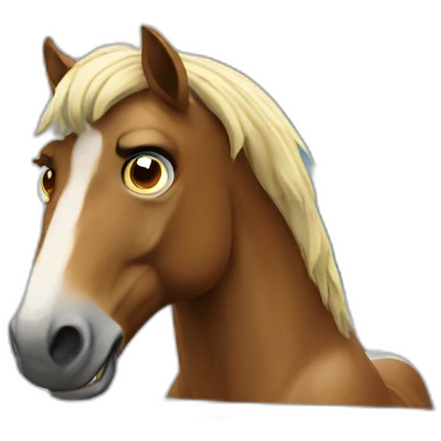 angry horse with phone on a desk emoji