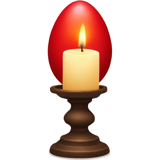 red egg and candle emoji